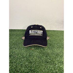 Vintage Wake Forest Demon Deacons hat cap strap back black gold the game mens 5